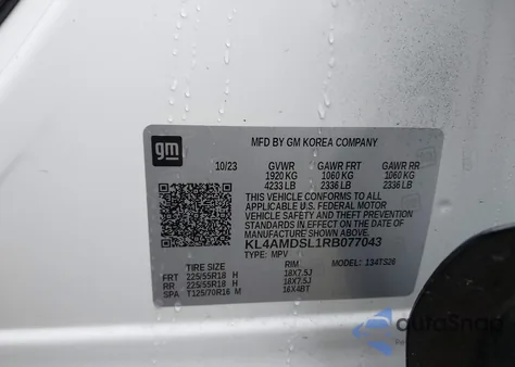 2024 Buick Encore Gx Sport Touring Fwd from USA, damaged, VIN KL4AMDSL1RB077043